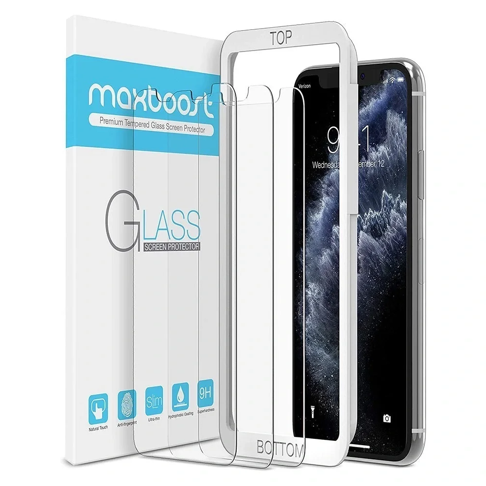 Maxboost iPhone X/XS/11 Pro Tempered Glass Screen Protector 3 Pack NWT